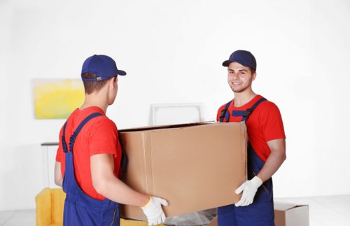 Office removals team planning a move in central Soho street access