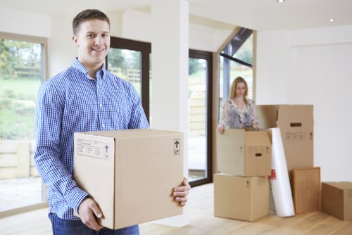 Prepared moving boxes and essentials checklist for a Soho relocation
