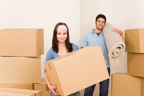 Loading office boxes and furniture for a business relocation in Soho