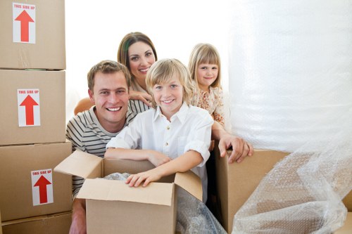 Packed boxes and furniture ready for a Soho flat or office relocation